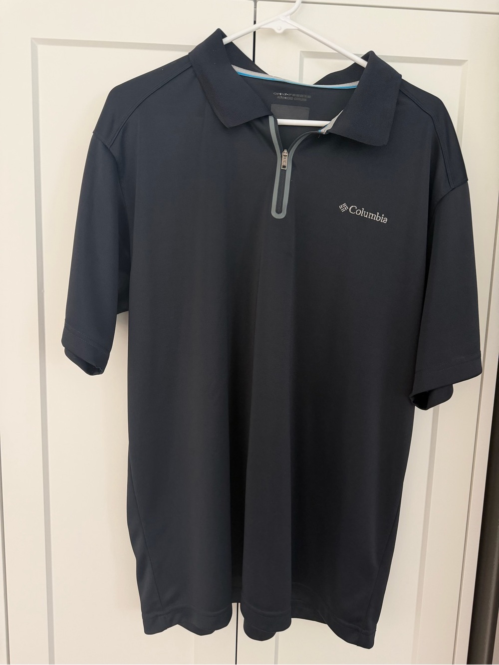 MENS COLUMBIA SZ XL OMNI FREEZE ATTRACTIVE GOLF SHIRT - BLACK - coolinG